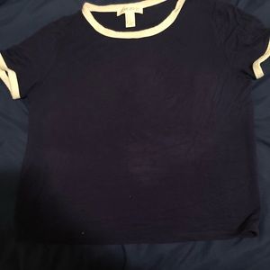 Forever21 Navy Blue Ringer Tee